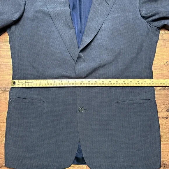 Ermenegildo Zegna Italy EU 52R/US 42R Soft 100% Silk Jacket Blue Check Jacket